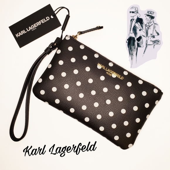 Karl Lagerfeld Handbags - Karl Lagerfeld Wristlet with Polka Dots